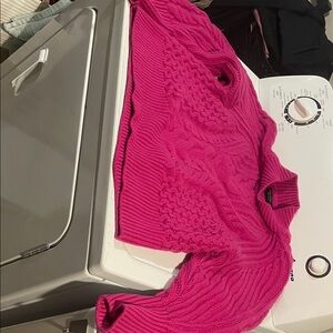 Banana Republic Fuchsia Cable Knit Turtleneck Sweater
